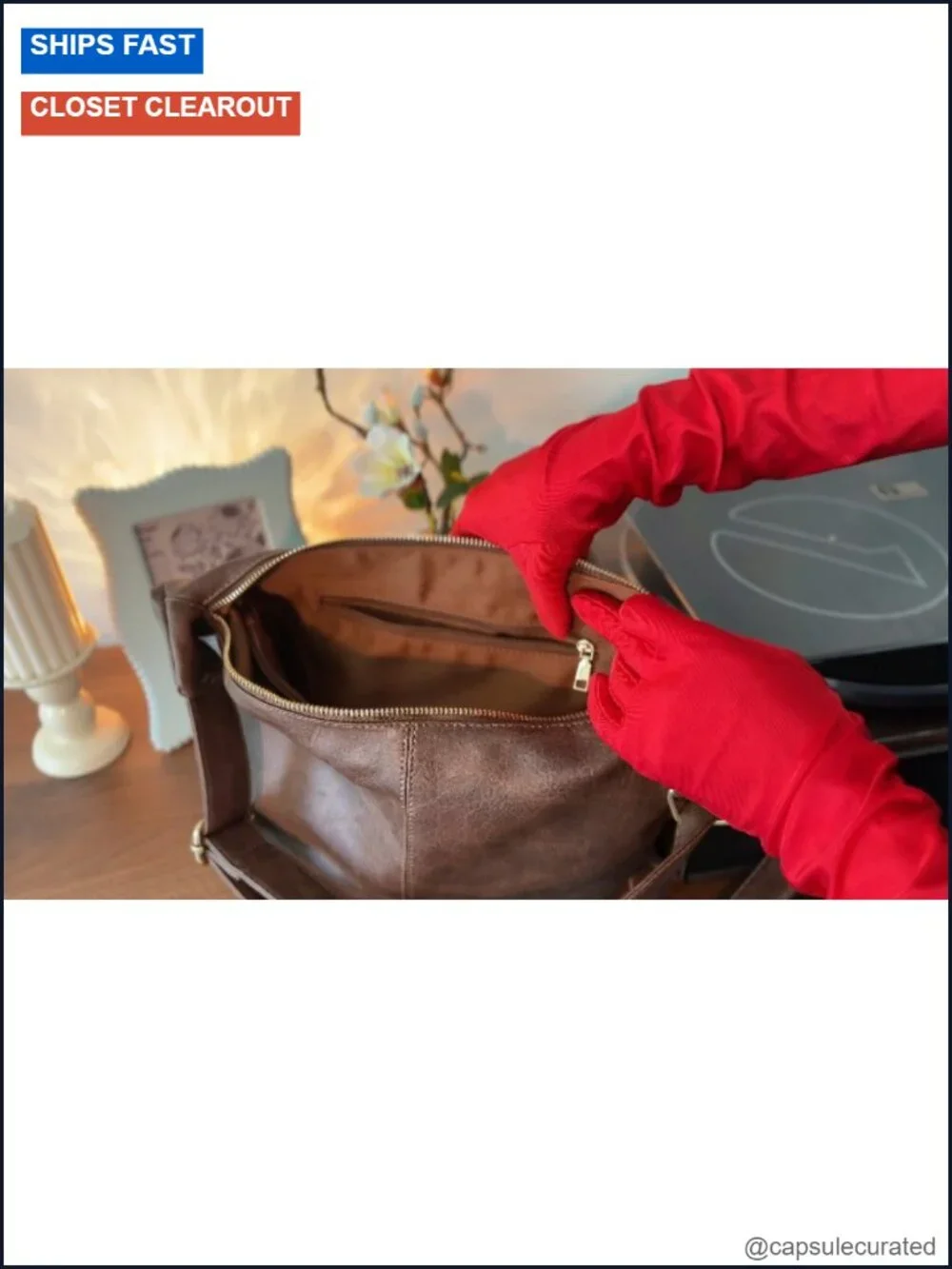 Slouchy Hobo Bag Foldable Crossbody PU Leather Adjustable Strap 5 Pockets